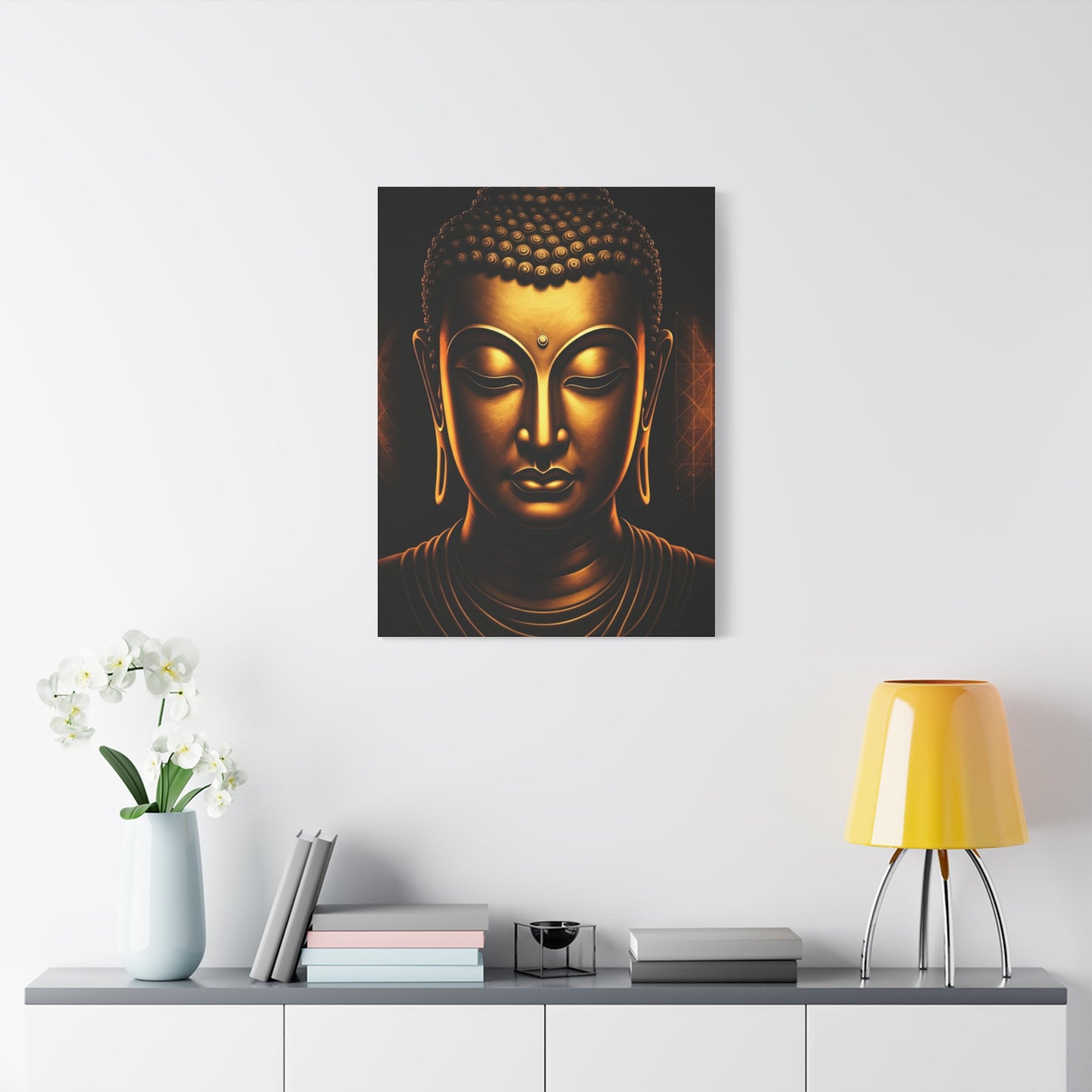 Golden Tranquility Buddha Portrait Wall Art & Canvas Prints