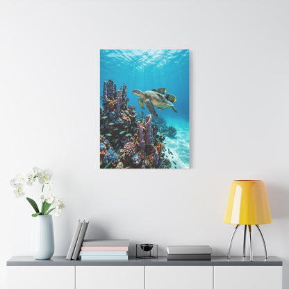 Tropical Ocean Turtle Reef Escape Tropical Wall Art & Canvas Print