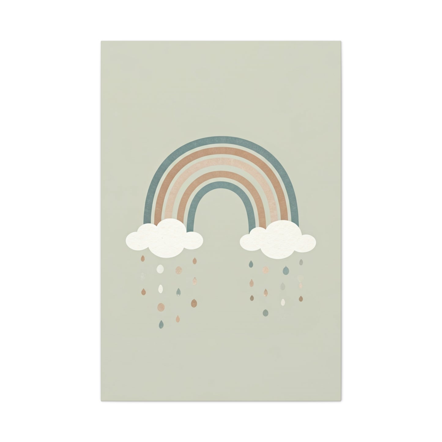 Pastel Rainbow & Clouds Nursery Wall Art & Canvas Print
