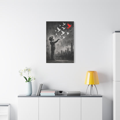 Freedom Birds Urban Stencil Street Wall Art & Canvas Print