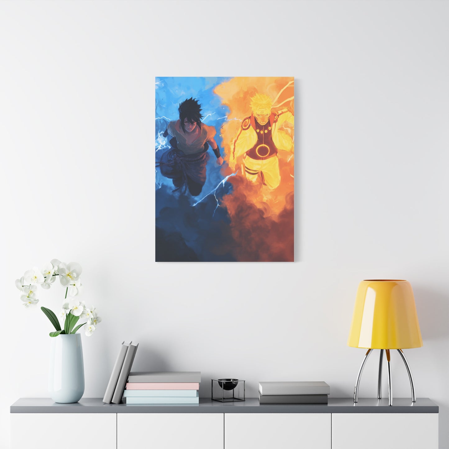 Naruto Uzumaki and Sasuke Uchiha Elemental Divide Wall Art & Canvas Print