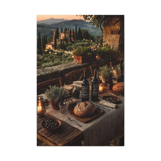 Tuscan Vineyard Dinner Table Wall Art & Canvas Print