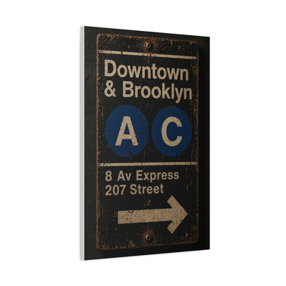 Vintage Subway Sign Industrial Wall Art & Canvas Print