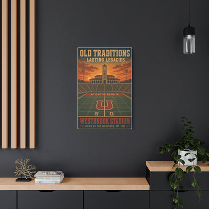 Vintage Stadium Legacy Football Sports Wall Art & Canvas Print