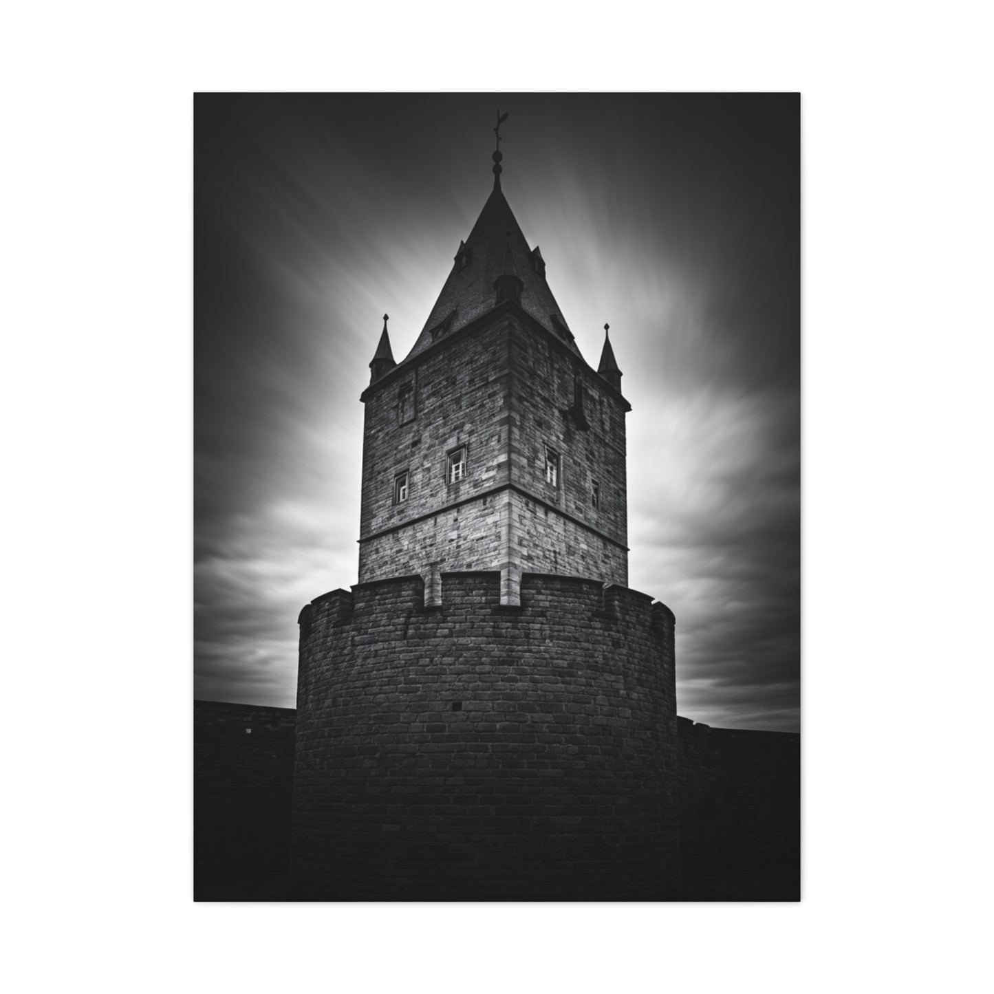Gothic Fortress Tower Under Dramatic Skies Wall Art & Canvas Prints