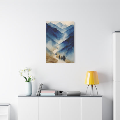 Misty Mountain Riders Watercolor Wall Art & Canvas Print