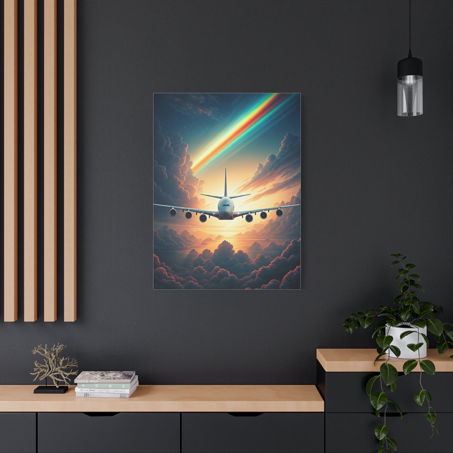 Rainbow Sky Flight Horizon Wall Art & Canvas Prints