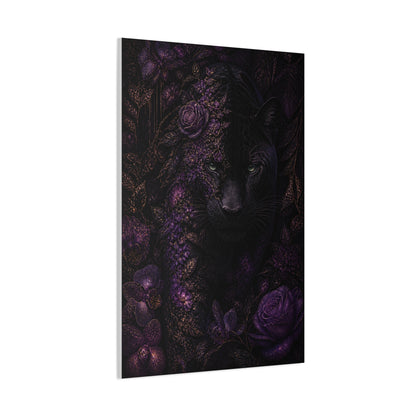Black Panther Floral Jungle Portrait Wall Art & Canvas Print