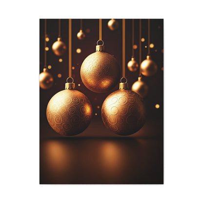 Golden Christmas Ornaments Elegance Wall Art & Canvas Print