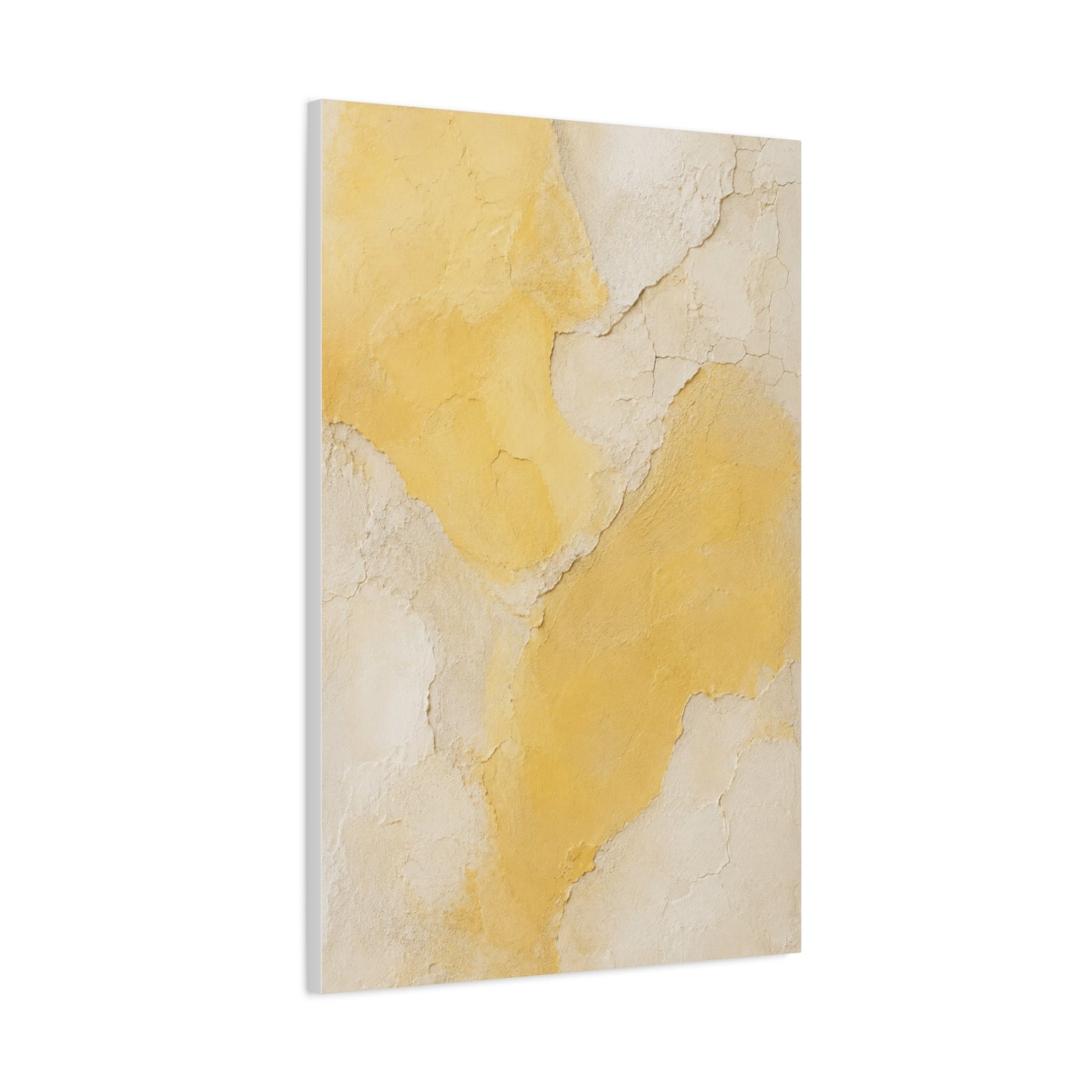 Wabi-Sabi Yellow Plaster Minimal Abstract Wall Art & Canvas Print