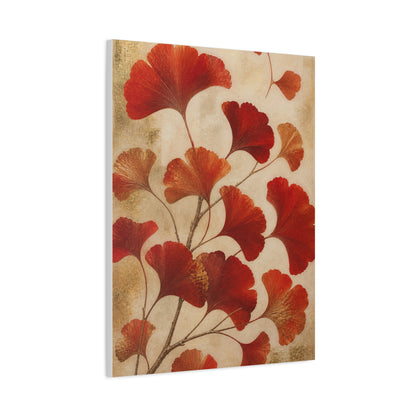 Red Ginkgo Botanical Composition Wall Art & Canvas Print