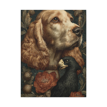 English Cocker Spaniel Botanical Heritage Portrait Wall Art & Canvas Print