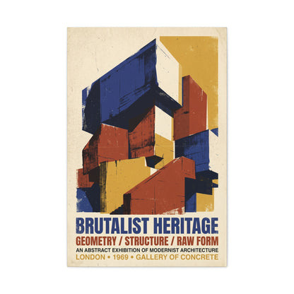 Brutalist Heritage Poster Geometry Wall Art & Canvas Print