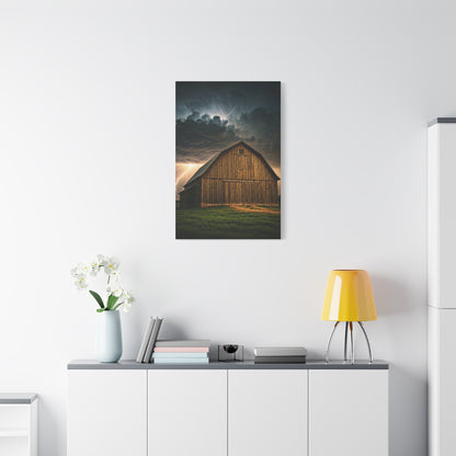 Stormlit Barn in the Open Fields Wall Art & Canvas Prints