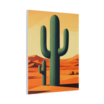 Minimal Desert Saguaro Landscape Illustration Wall Art & Canvas Prints