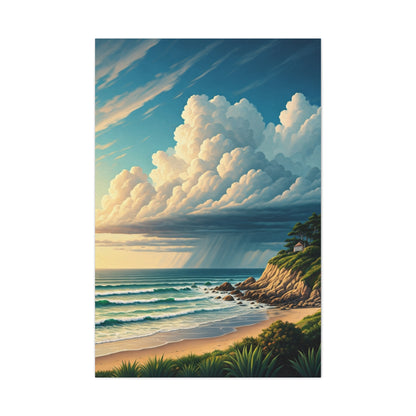 Cloudburst Over Coastal Bay Wall Art & Canvas Prints