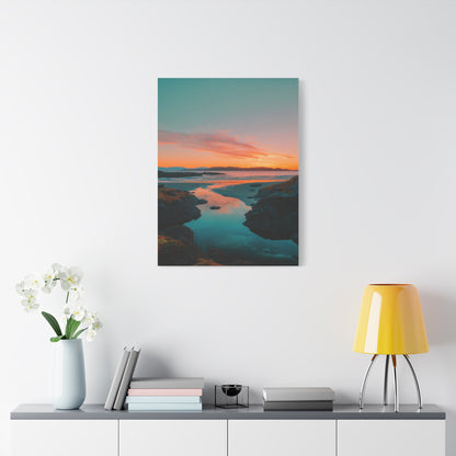 Coastal Sunset Horizon Reflection Wall Art & Canvas Print