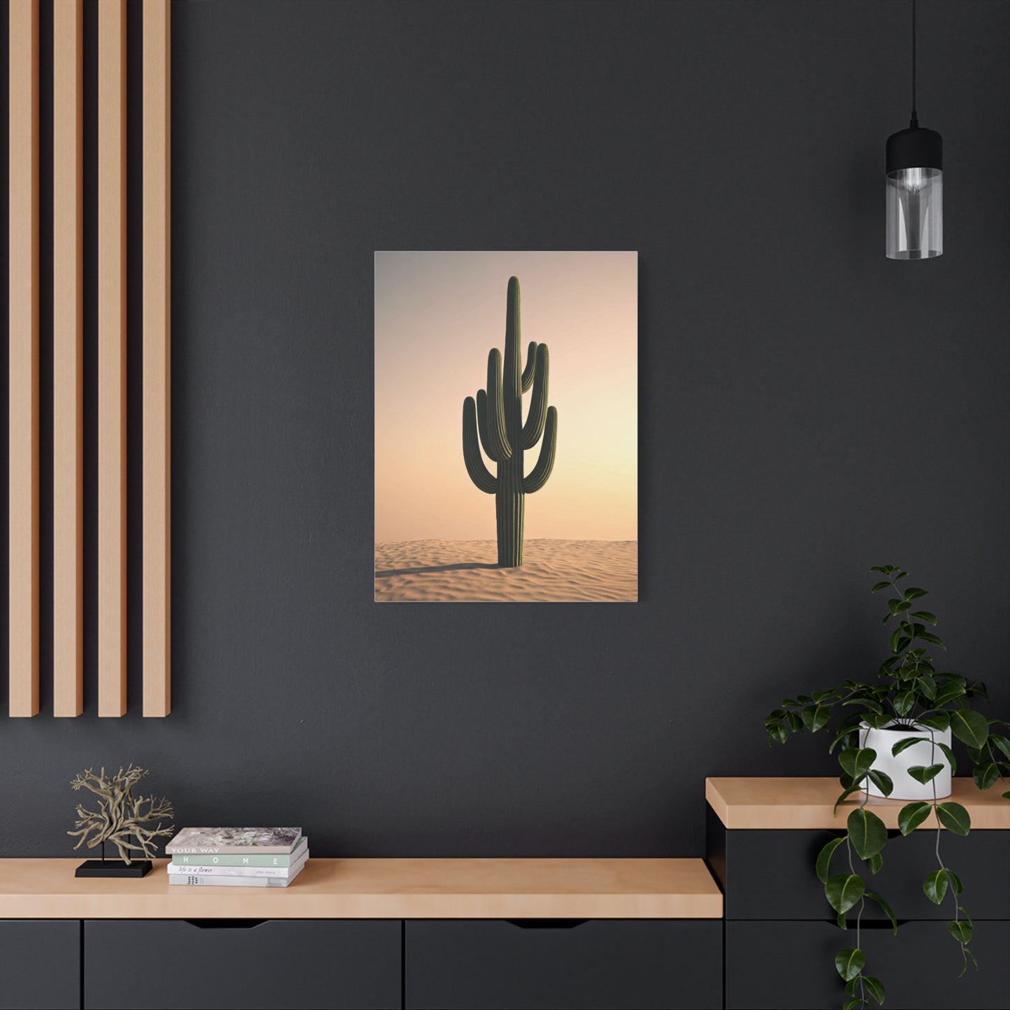 Minimalist Saguaro Desert Sunset Wall Art & Canvas Prints