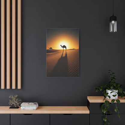Lone Ostrich in Desert Sunset Wall Art & Canvas Prints
