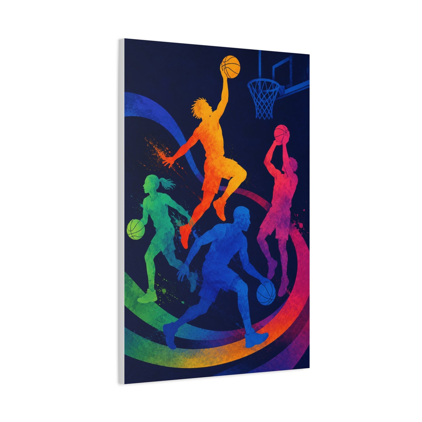 Rainbow Basketball Motion Sports Wall Art & Canvas Print