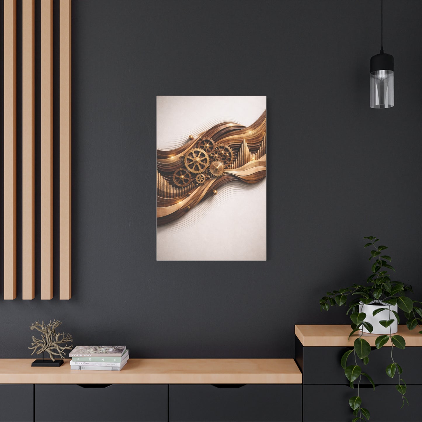 Mechanical Rhythm Wave Sculpture Wall Art & Canvas Print