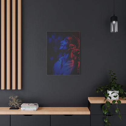 Monochrome Singer Stage Light Portrait Wall Art & Canvas Print