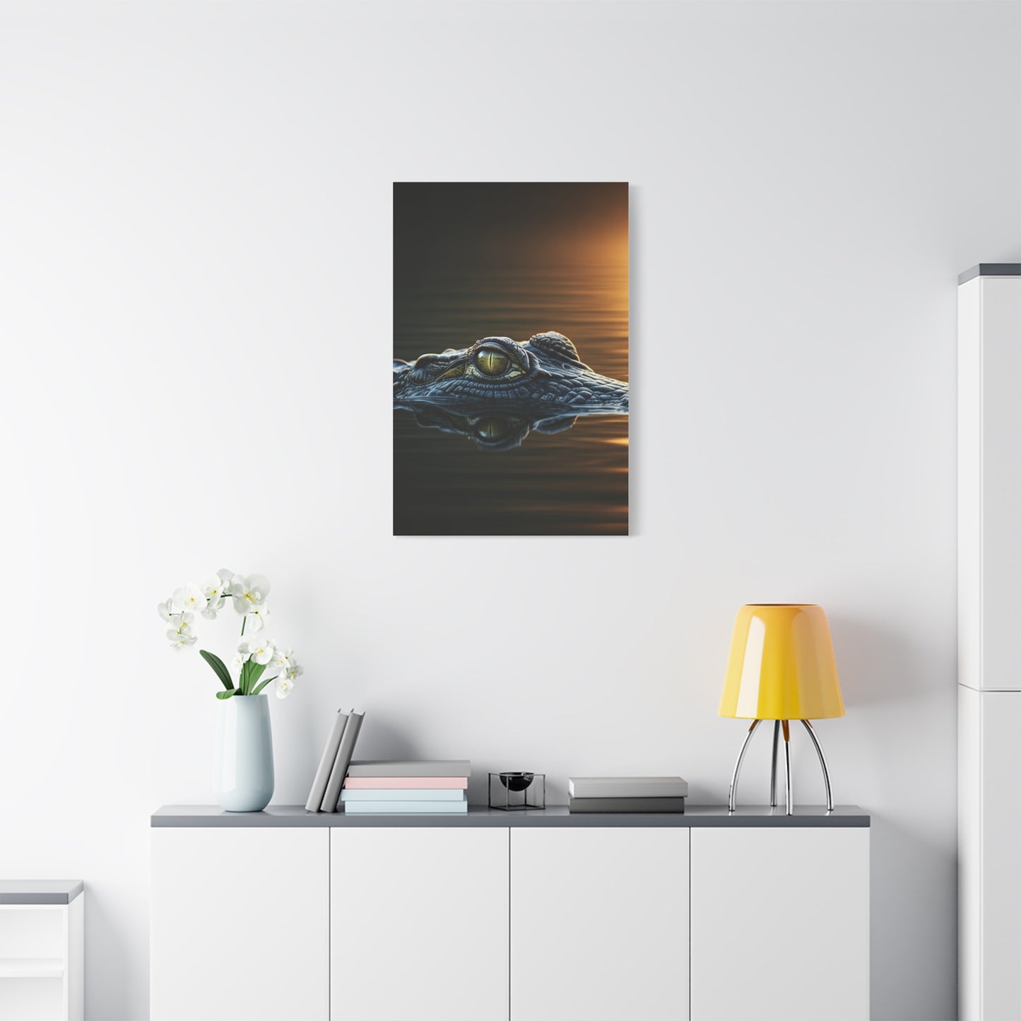 Crocodile Eye Emerging From Water Wall Art & Canvas Prints