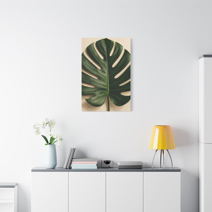 Minimal Monstera Leaf Botanical Tropical Wall Art & Canvas Print
