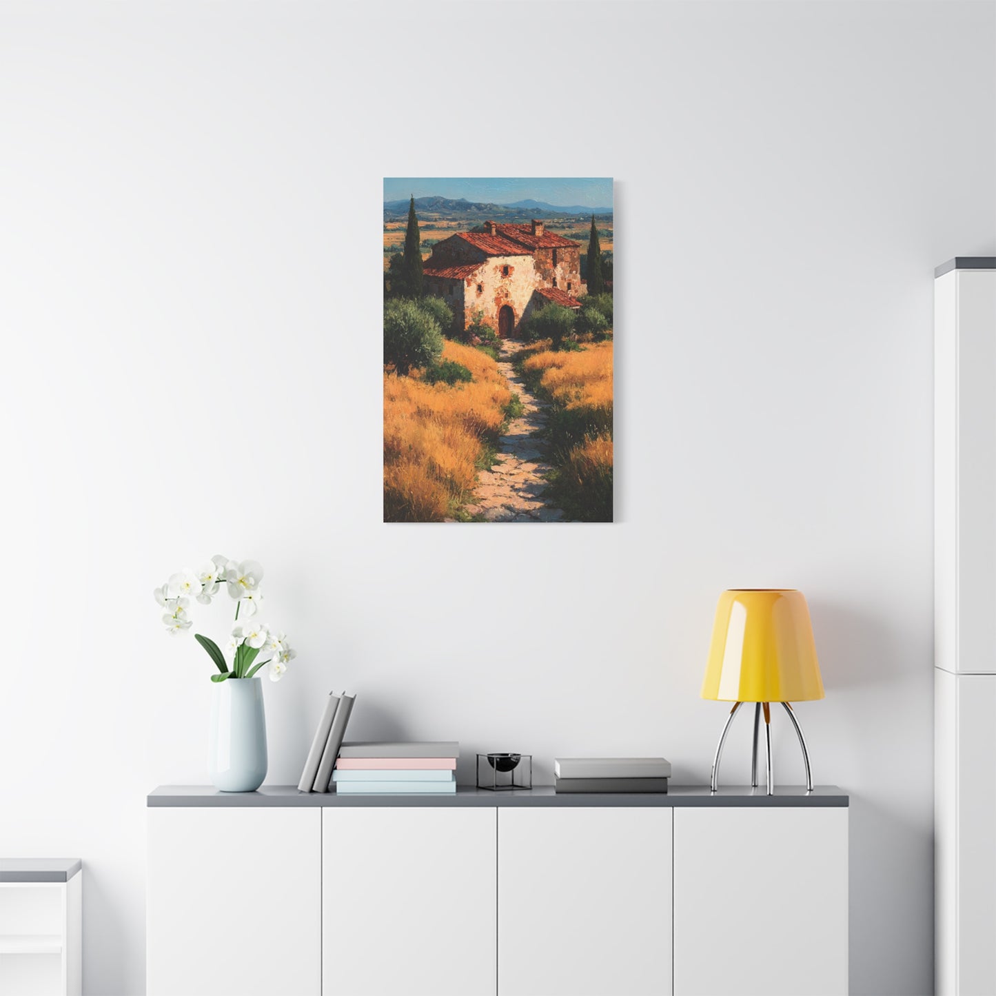 Tuscan Countryside Villa Painting Wall Art & Canvas Print