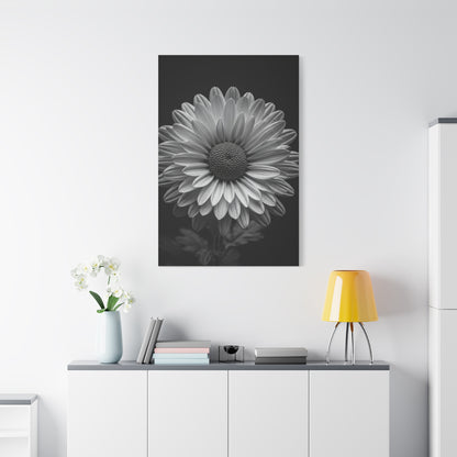 Monochrome Daisy Bloom Portrait Wall Art & Canvas Prints