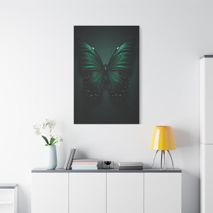 Symmetrical Emerald Butterfly Portrait Wall Art & Canvas Prints