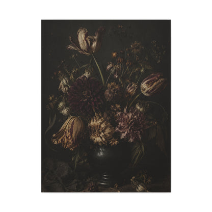 Dark Floral Old Master Still Life Wall Art & Canvas Print