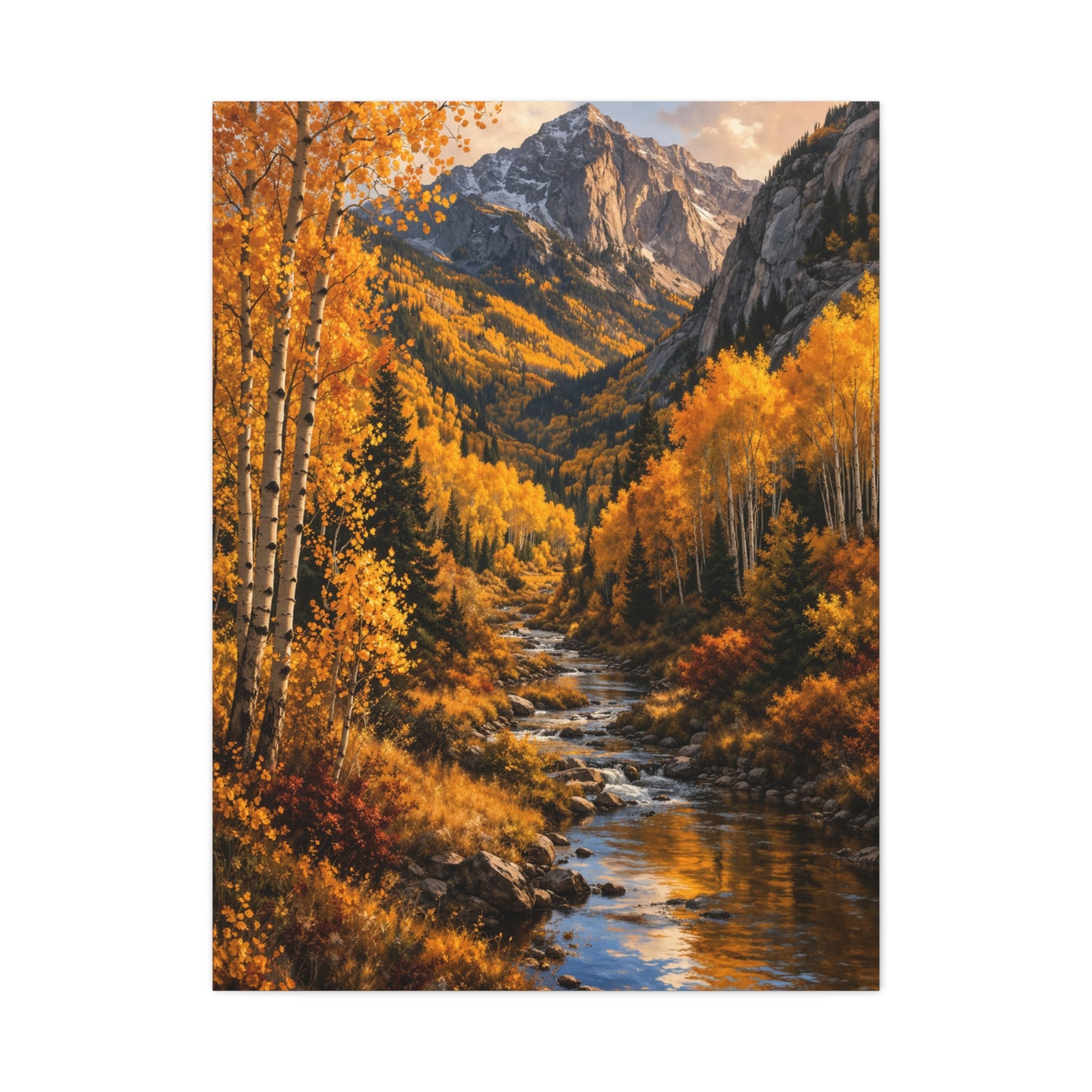 Autumn Aspen Mountain Valley Wall Art & Canvas Print