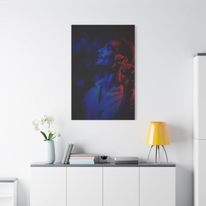 Monochrome Singer Stage Light Portrait Wall Art & Canvas Print