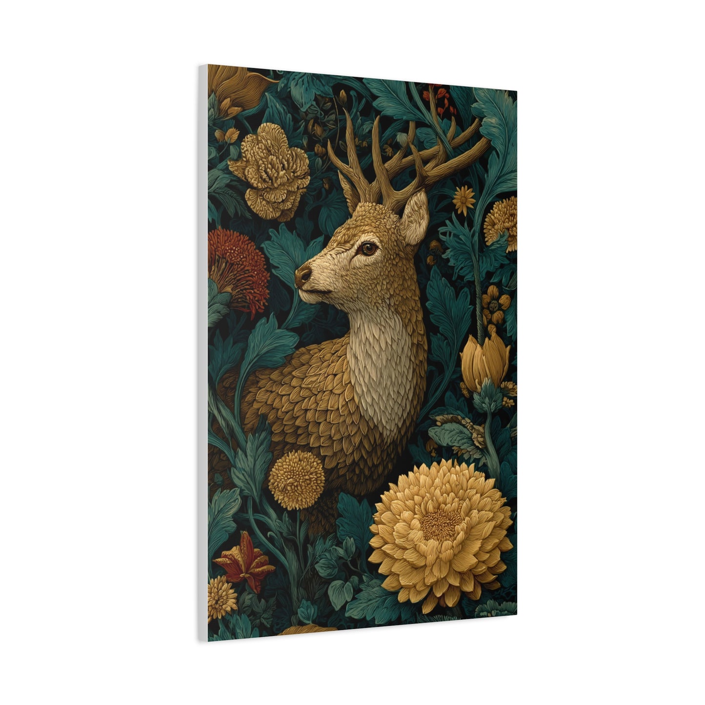 Art Deco Black and Gold Stag Wall Art & Canvas Print