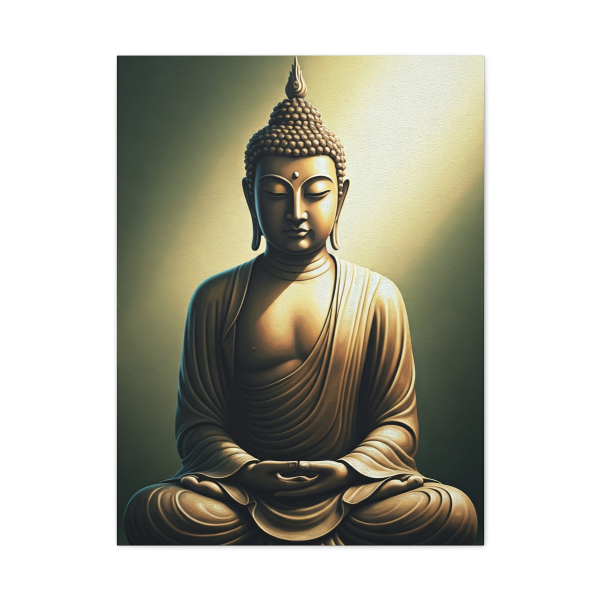Golden Harmony Buddha Meditation Portrait Wall Art & Canvas Prints