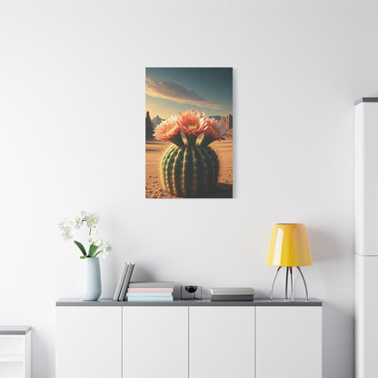 Desert Bloom Barrel Cactus Landscape Wall Art & Canvas Prints