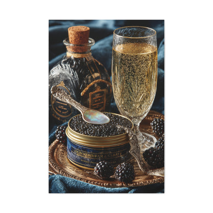 Caviar and Champagne Luxury Still Life Wall Art & Canvas Print
