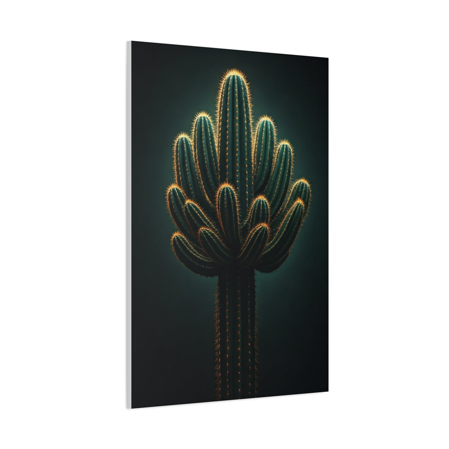 Golden Saguaro Cactus Desert Silhouette Wall Art & Canvas Prints