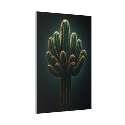 Golden Saguaro Cactus Desert Silhouette Wall Art & Canvas Prints