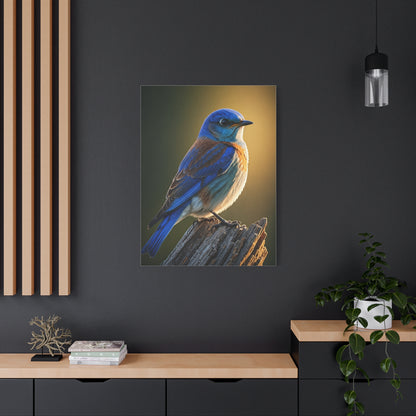 Mountain Bluebird Perched Portrait Wall Art & Canvas Prints