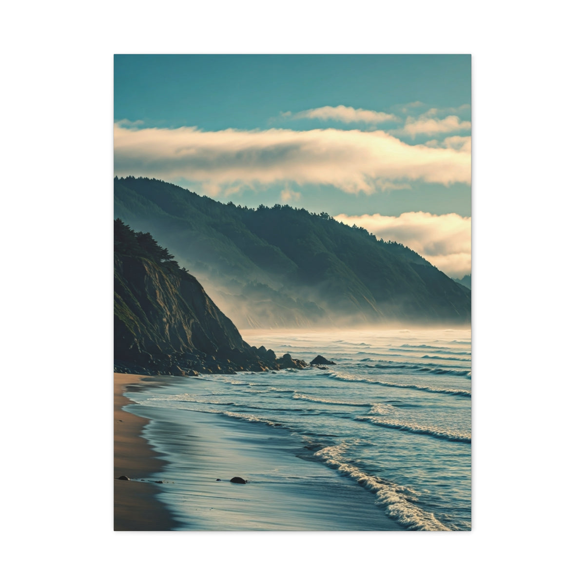 Misty Mountain Coastline Wall Art & Canvas Prints