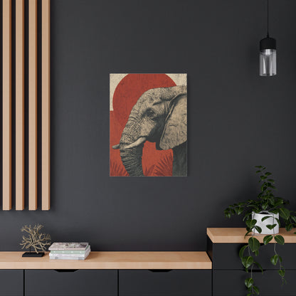 Minimal Boho Elephant Line Portrait Wall Art & Canvas Print