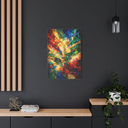 Colorful Stained-Glass Mosaic Abstraction Wall Art & Canvas Print