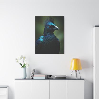 Midnight Crested Starling Portrait Wall Art & Canvas Prints
