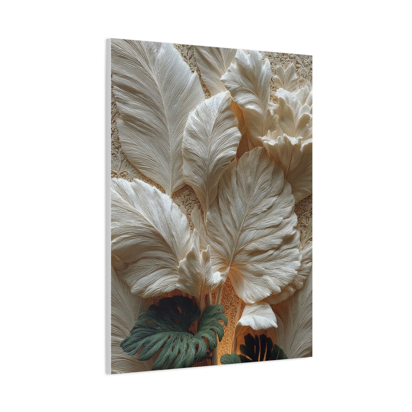 Sculptural Botanical Bas-Relief Wall Art & Canvas Print