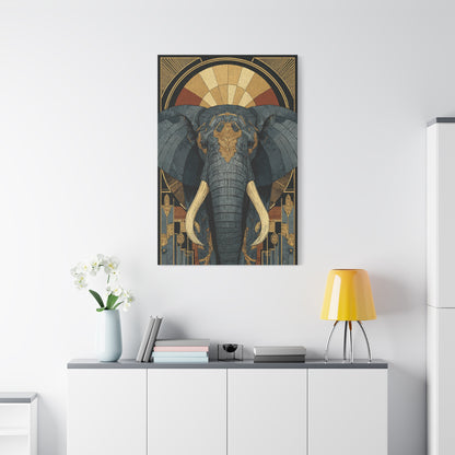 Art Deco Elephant Halo Portrait Wall Art & Canvas Print