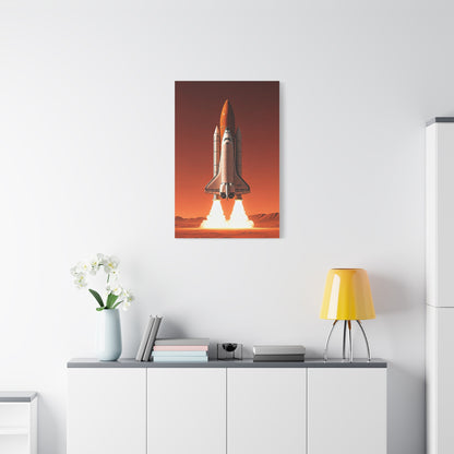 Red Sky Rocket Launch Wall Art & Canvas Prints