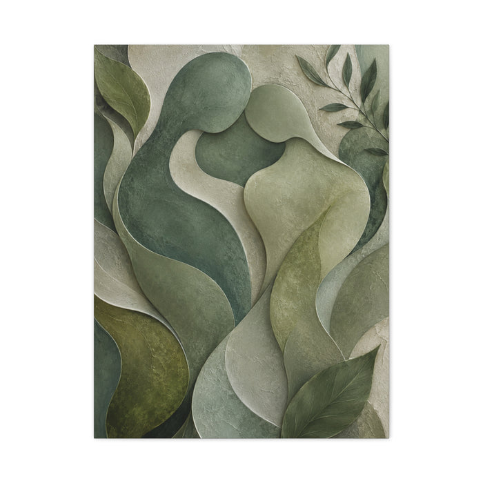 Biophilic Jade Embrace Abstract Wall Art & Canvas Print