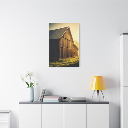 Sunlit Barn with Side Light Glow Wall Art & Canvas Prints